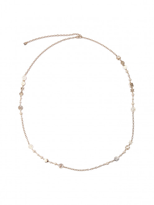 Ожерелье-цепочка со стеклом и жемчужинами Max Mara - Общий вид