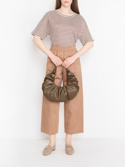 Футболка из льна в полоску Weekend Max Mara - МодельОбщийВид