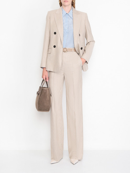 Жакет из шерсти в полоску Max Mara - МодельОбщийВид