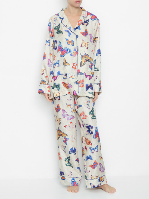 Пижама из шелка с узором Etro - МодельОбщийВид