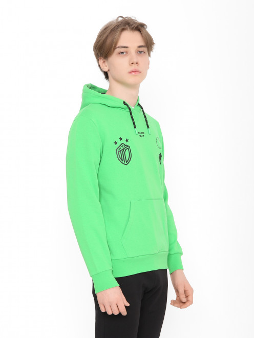 Толстовка из хлопка с принтом Bikkembergs - МодельВерхНиз
