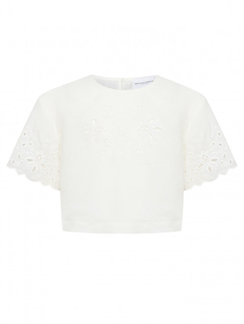 Блуза из вискозы с вышивкой Ermanno Scervino Junior - Общий вид