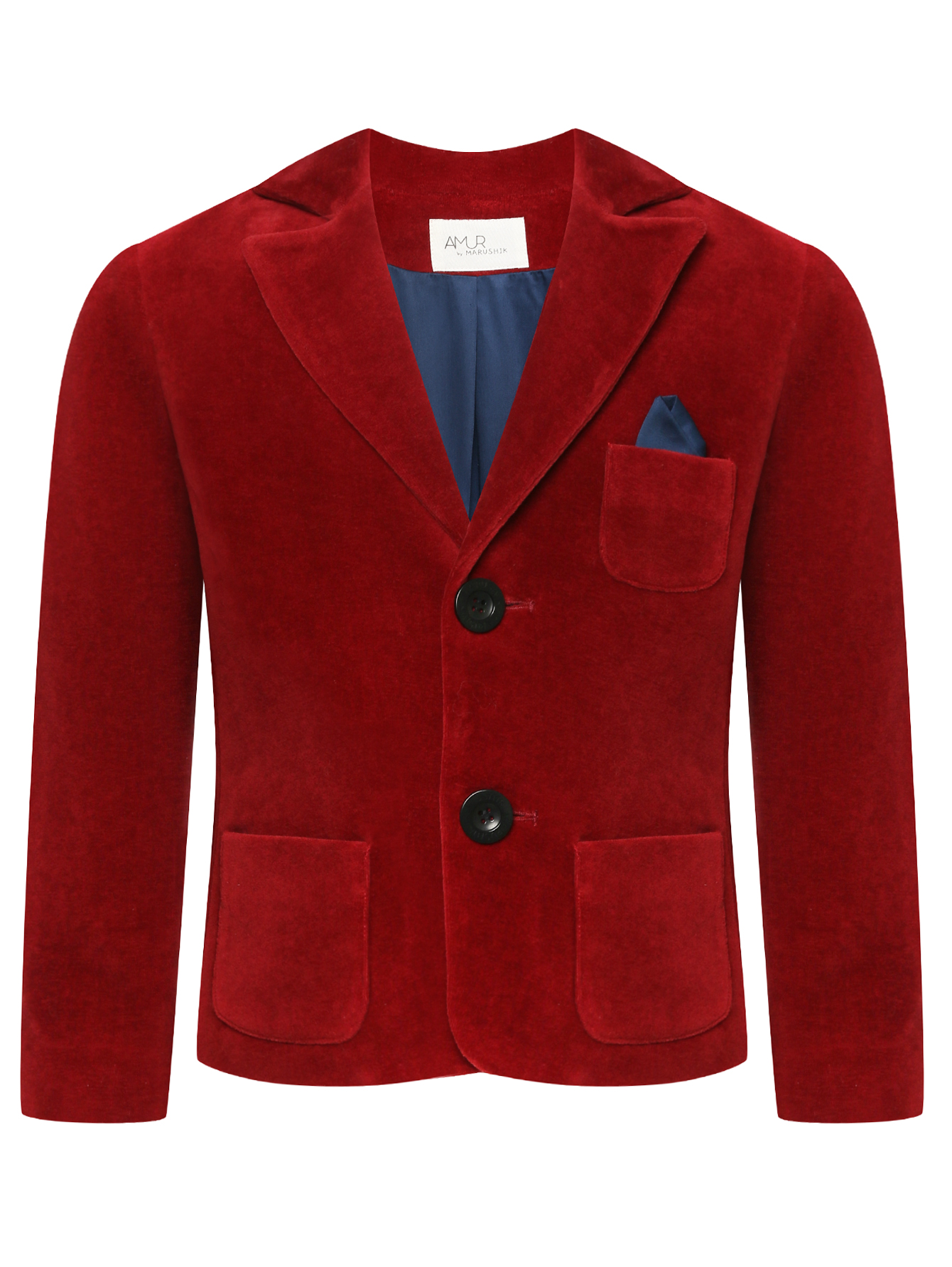 Пиджак из бархата с карманами