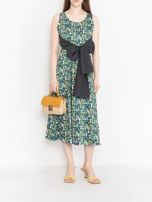 Платье из хлопка с узором Weekend Max Mara - МодельОбщийВид