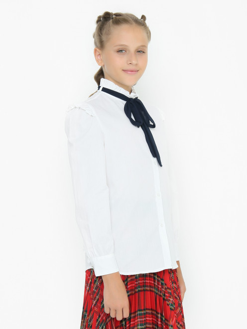 Блуза с оборкой на рукавах Aletta Couture - МодельВерхНиз