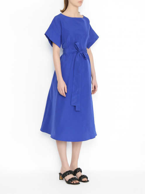 Платье с короткими рукавами и поясом Weekend Max Mara - МодельВерхНиз