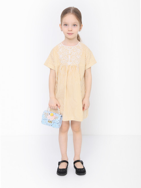 Платье из хлопка с вышивкой Il Gufo - МодельОбщийВид