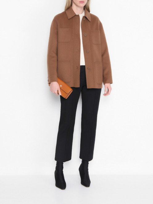 Полупальто на пуговицах с карманами Max Mara - МодельОбщийВид
