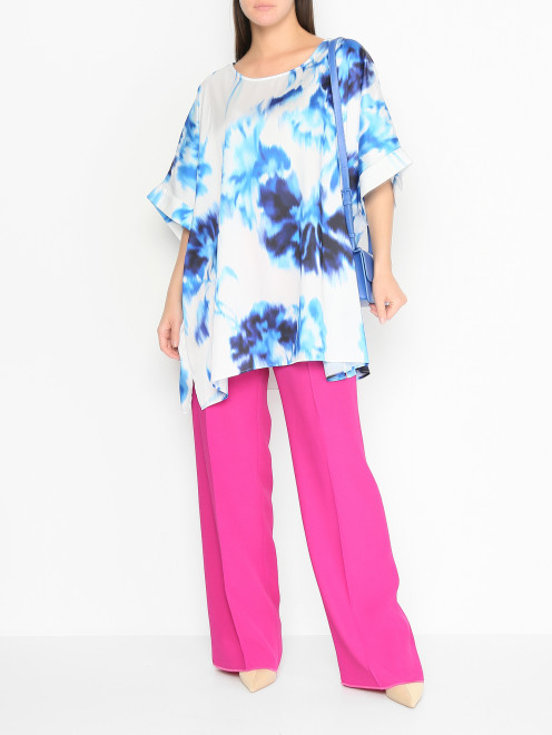 Блуза с круглым вырезом и узором Persona by Marina Rinaldi - МодельОбщийВид