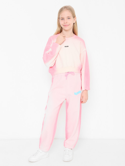 Толстовка из хлопка с логотипом MSGM - МодельОбщийВид