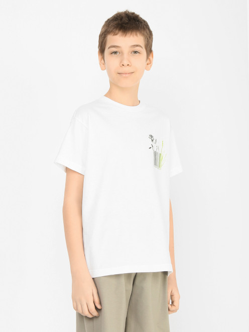 Трикотажная футболка из хлопка Il Gufo - МодельВерхНиз