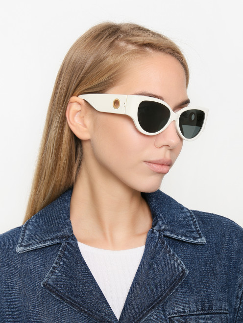 Солнцезащитные очки в белой оправе  Linda Farrow - МодельОбщийВид