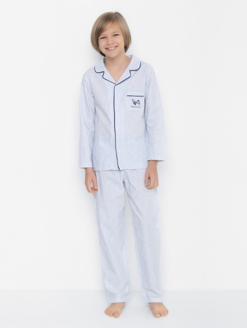 Хлопковая пижама с узором и вышивкой Story Loris - МодельОбщийВид