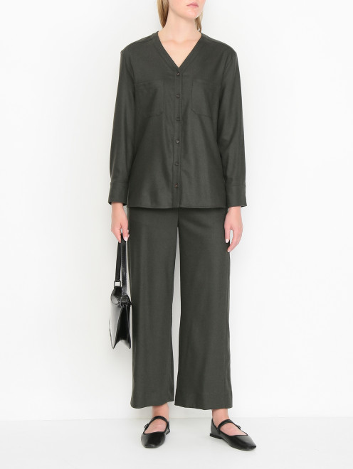 Блуза из шерсти на пуговицах Max Mara - МодельОбщийВид