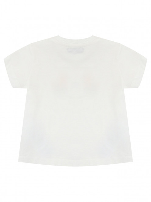Хлопковая футболка декорированная принтом Moschino - Обтравка1