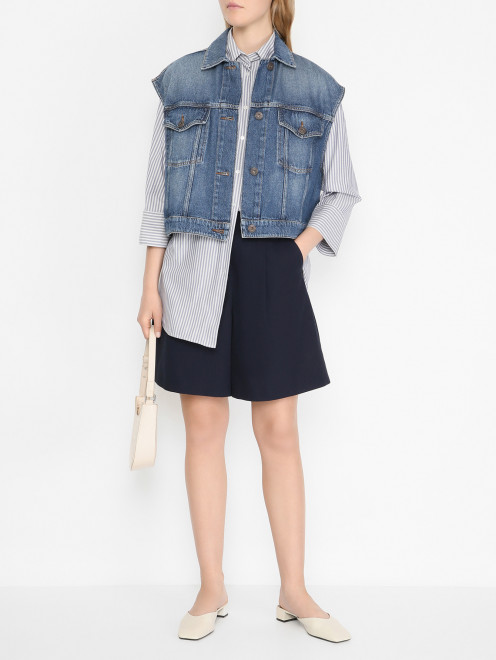 Жилет из денима на пуговицах Weekend Max Mara - МодельОбщийВид