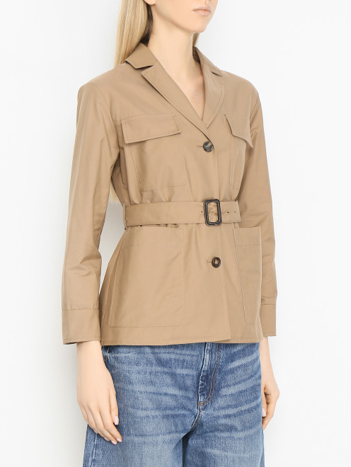 Куртка из хлопка с накладными карманами Max Mara - МодельВерхНиз