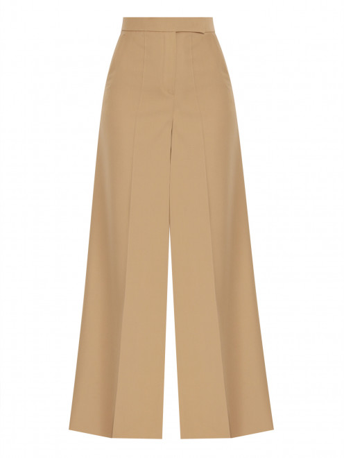Брюки однотонные с защипами из шерсти Max Mara - Общий вид