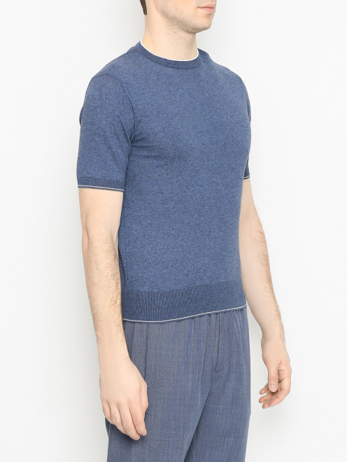 Футболка с круглым вырезом из хлопка и кашемира Doriani Cashmere - МодельВерхНиз