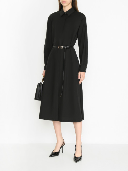 Платье из шерсти с поясом Max Mara - МодельОбщийВид