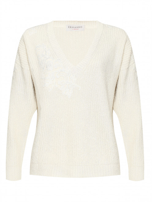 Пуловер с напылением и кружевом Ermanno Firenze - Общий вид