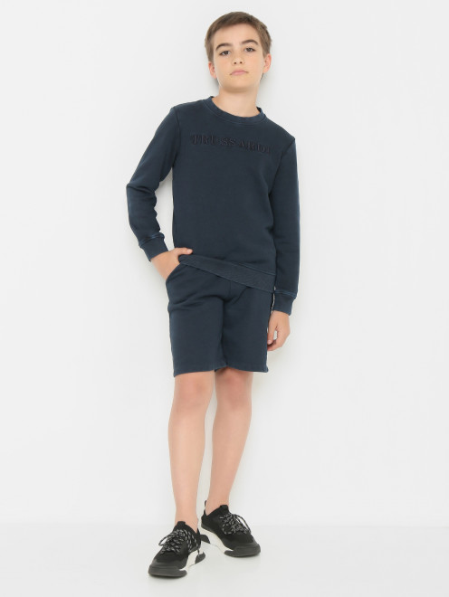 Хлопковый свитшот с вышивкой Trussardi - МодельОбщийВид