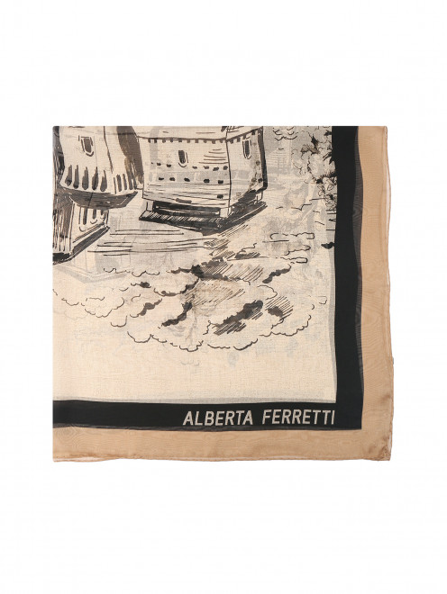 Платок из шелка с узором Alberta Ferretti - Общий вид