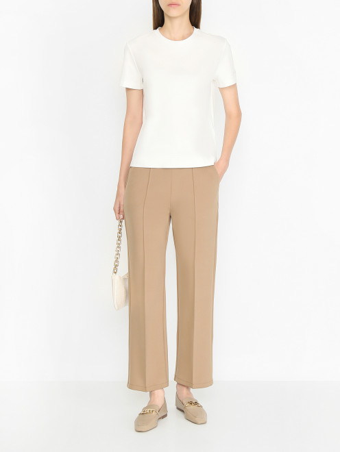 Базовая футболка из хлопка с логотипом Max Mara - МодельОбщийВид