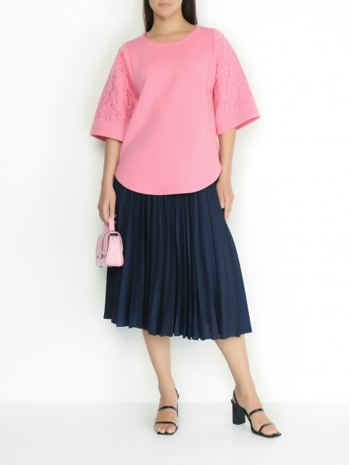 Блуза из текстиля с вышивкой Marina Rinaldi - МодельОбщийВид