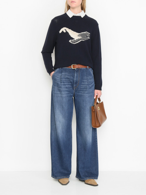 Джинсы из хлопка с защипами Weekend Max Mara - МодельОбщийВид