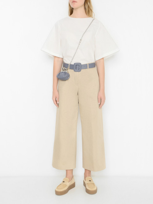 Укороченные брюки из хлопка Weekend Max Mara - МодельОбщийВид