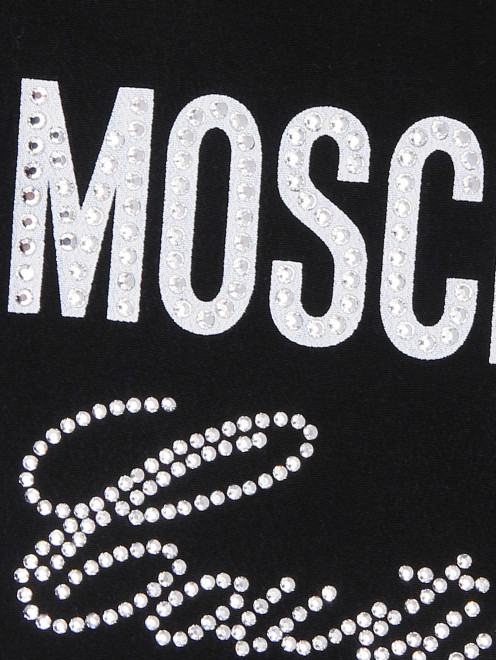 Шарф из шелка декорированный кристаллами Moschino - Деталь
