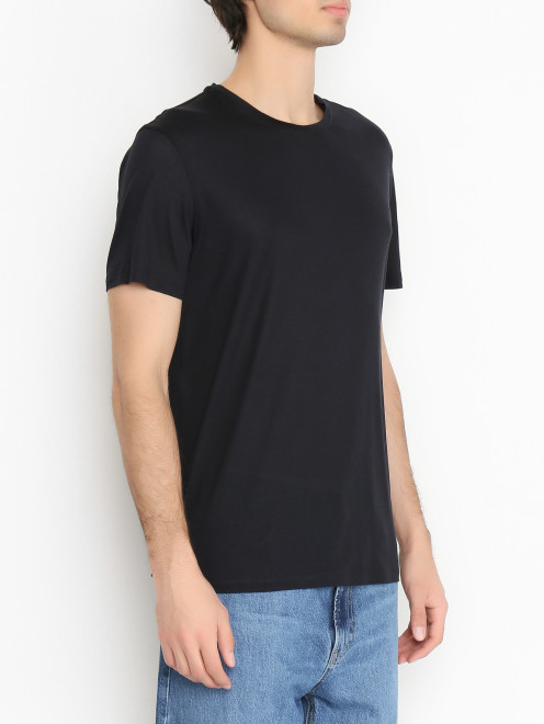 Однотонная футболка из шелка Isaia - МодельВерхНиз