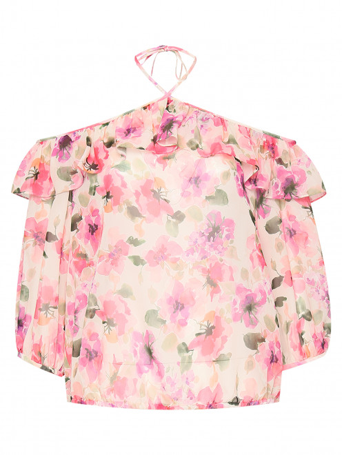 Блуза из шелка с цветочным узором Luisa Spagnoli - Общий вид