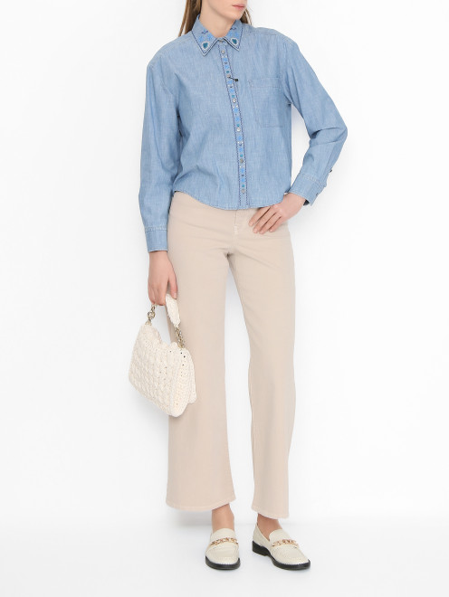 Рубашка из хлопка с вышивкой Weekend Max Mara - МодельОбщийВид