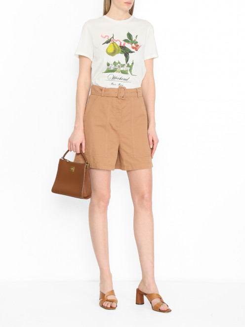 Шорты из смешанного хлопка с поясом Weekend Max Mara - МодельОбщийВид
