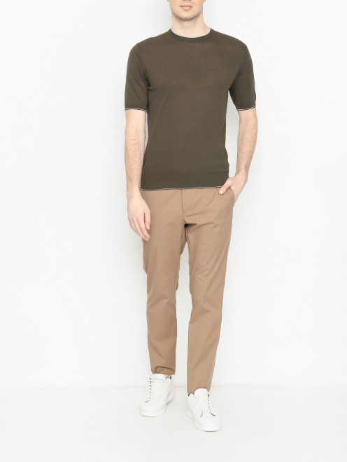 Футболка с круглым вырезом из хлопка Doriani Cashmere - МодельОбщийВид