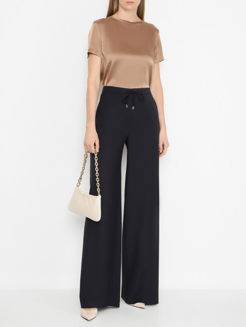Атласный топ с короткими рукавами Max Mara - МодельОбщийВид