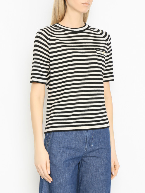 Футболка с коротким рукавом из льна Max Mara - МодельВерхНиз