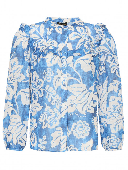 Рубашка с цветочным узором с рюшами Luisa Spagnoli - Общий вид