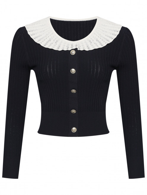 Пуловер с кружевным воротничком и декоративными пуговицами Ellassay - Общий вид