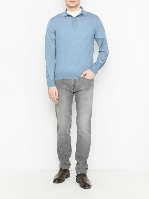Джемпер из шерсти и шелка с воротом поло Doriani Cashmere - МодельОбщийВид