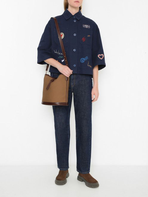 Сумка из текстиля через плечо Weekend Max Mara - МодельОбщийВид