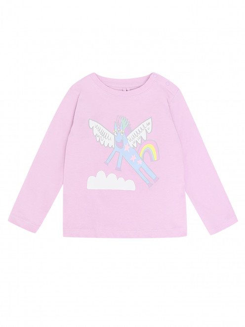 Хлопковый лонгслив с принтом Stella McCartney kids - Общий вид