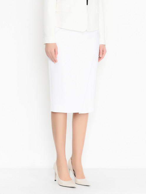 Однотонная юбка с разрезом Moschino - МодельВерхНиз
