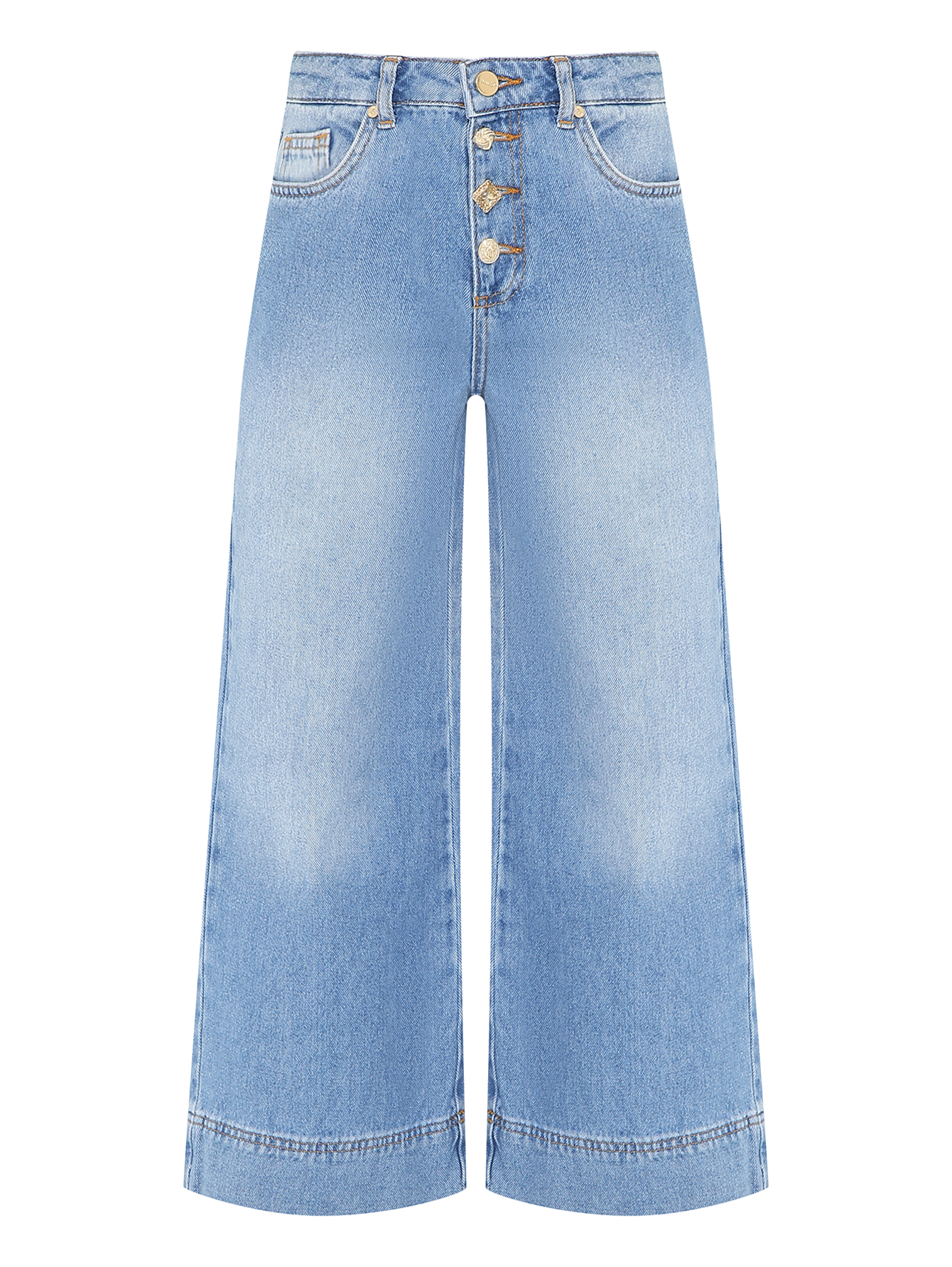 Широкие джинсы с декоративными пуговицами