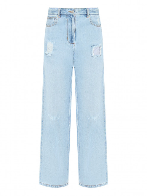 Однотонные джинсы с заплаткой Ermanno Scervino Junior - Общий вид