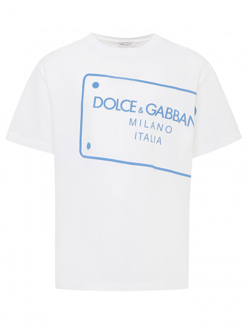 Футболка из хлопка с принтом Dolce & Gabbana - Общий вид