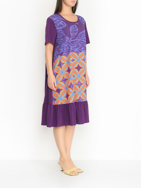 Платье с воланом и короткими рукавами Marina Rinaldi - МодельВерхНиз