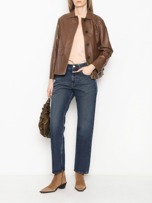 Кожаная куртка с накладными карманами Weekend Max Mara - МодельОбщийВид